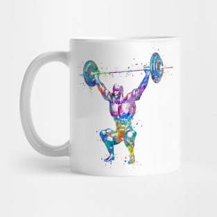 Weightlifter Muscles Anatomy Colorful Watercolor Mug